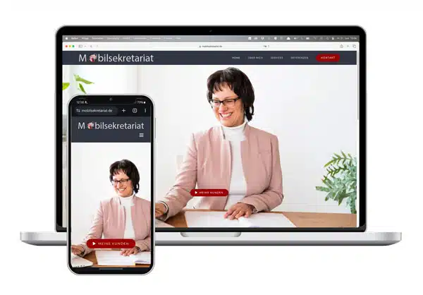 Website-Projekt Mobilsekretariat als Browser-Mockup