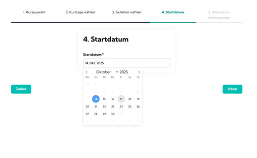 SmartBooking Pro Kalender zur Auswahl eines Termins